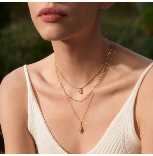  Modern Muse - Necklaces with pendant - Silver / 14kt GP - Pearl - 50cm